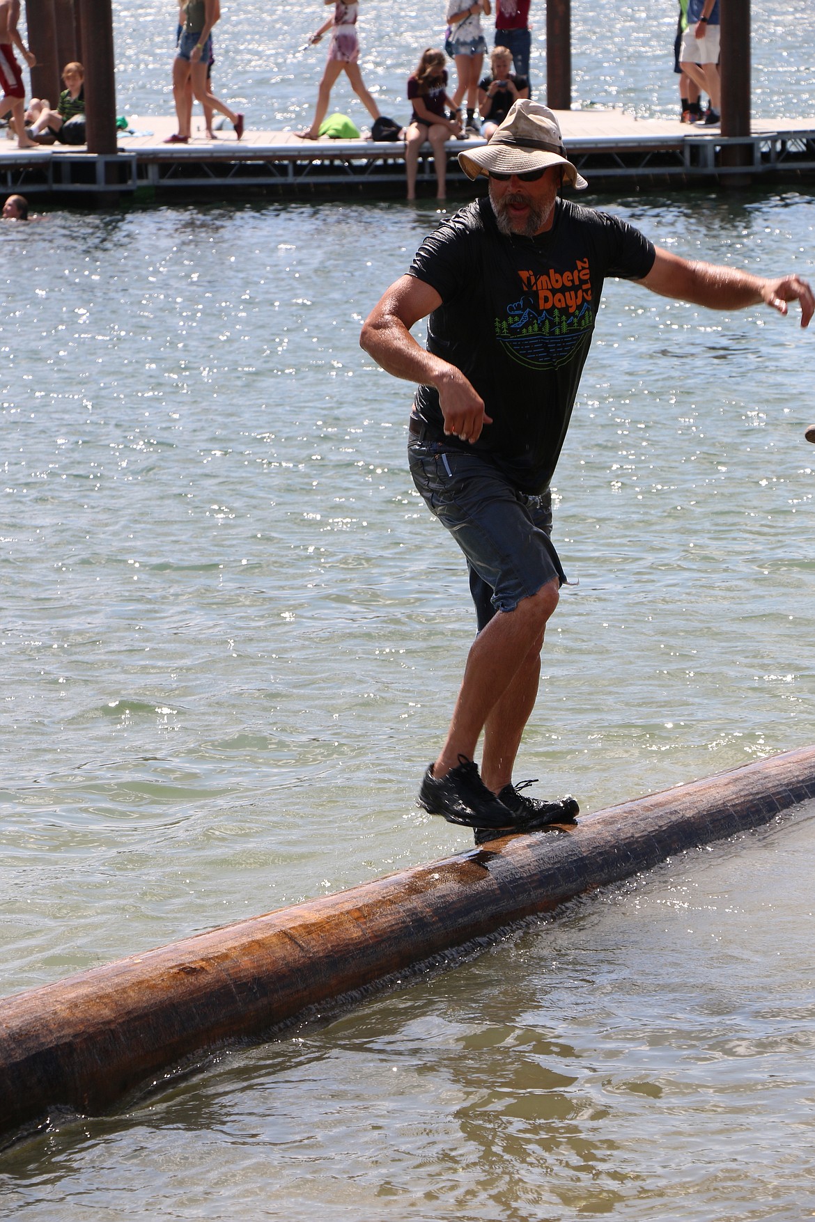 (Photo by CAROLINE LOBSINGER)
A contestant competes in the 2019 Priest River Timber Days timber competition.