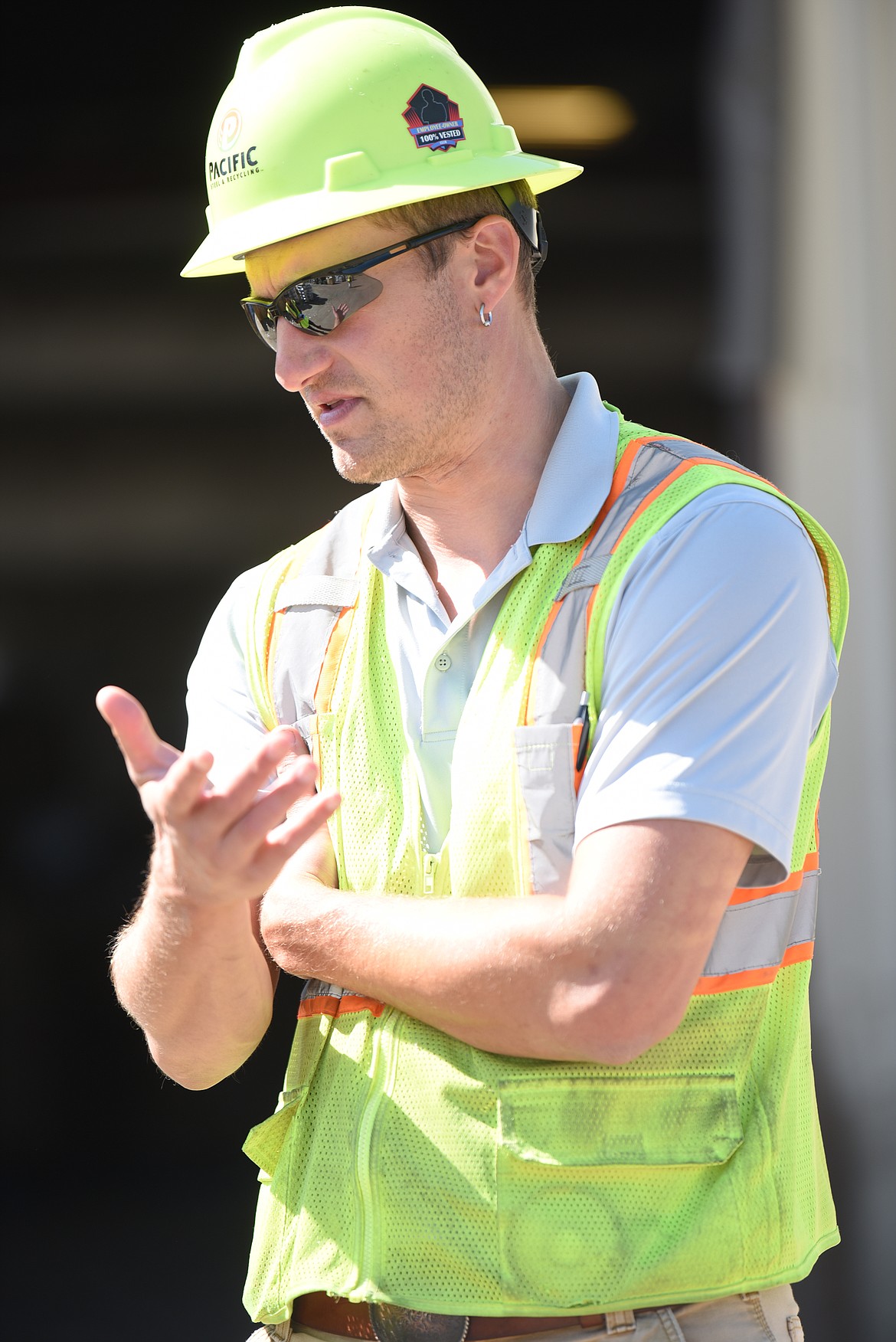 Rich Evers, a sales associate at Pacific Steel and Recycling, explains some of the upcoming changes that will go into effect at Pacific Steel and Recycling on Monday, July 29.(Brenda Ahearn/Daily Inter Lake)