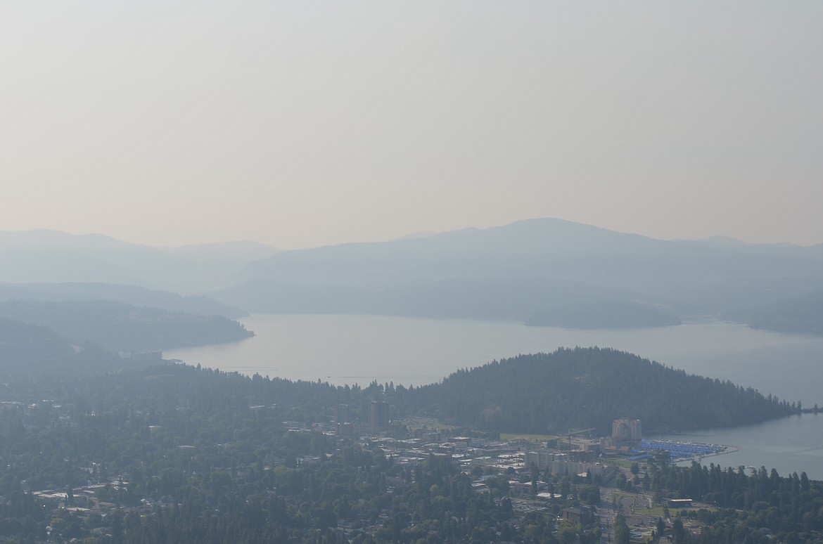 Mike Kincaid took this photo of the smoky skies over downtown Coeur d&#146;Alene on Tuesday morning.