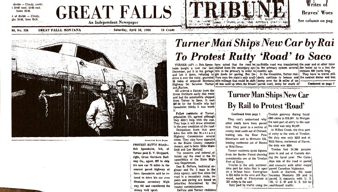 RALPH BARTHOLDT/Press
A Great Falls Tribune story that highlighted poor road conditions on Montana&#146;s High Line earned Bob Spoonheim a seat on the local highway commission.