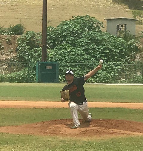 Courtesy photo
Brendan Delgado pitching off a mound near Salinas, Puerto Rico during a game in the Puerto Rican Collegiate League.