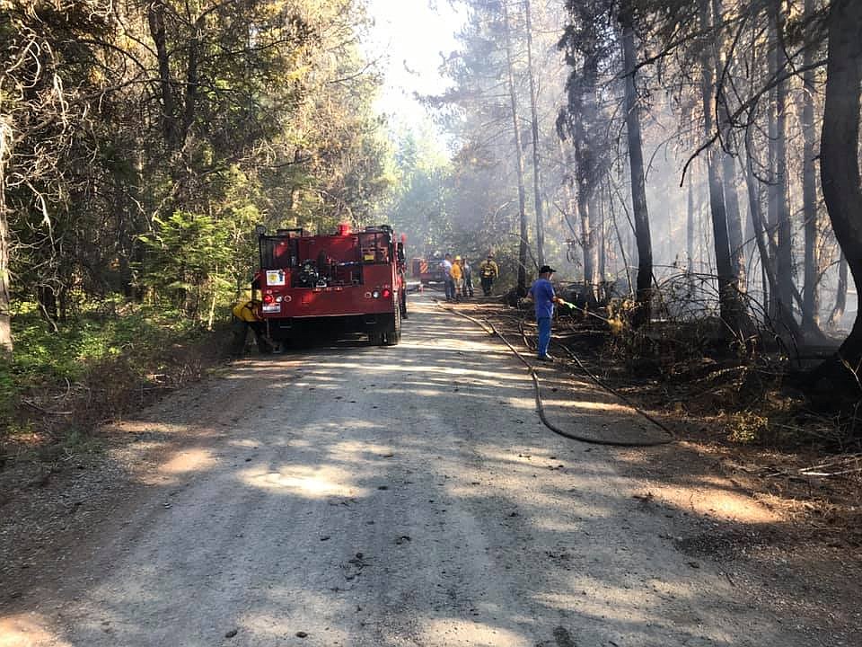 Photo by NORTH BENCH FIRE
Curley Creek Fire, with mutual aid from North Bench Fire, tackled the fire before turning it over to IDL when they arrived.