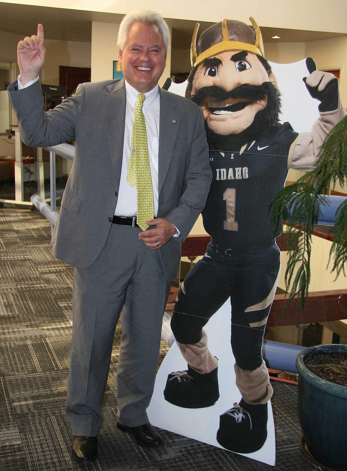 University of Idaho alum Scott Green is proud to return with Vandal pride as the university's 19th president. Here he is shown at UI's branch in Coeur d'Alene. (BRIAN WALKER/Press)