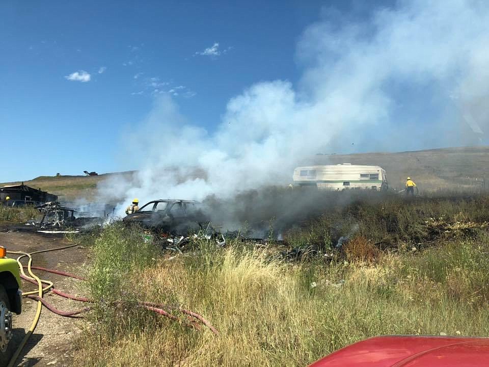 Frenchtown RURAL Fire District contained a structure and grass fire on Friday, August 2. (Courtesy photo)