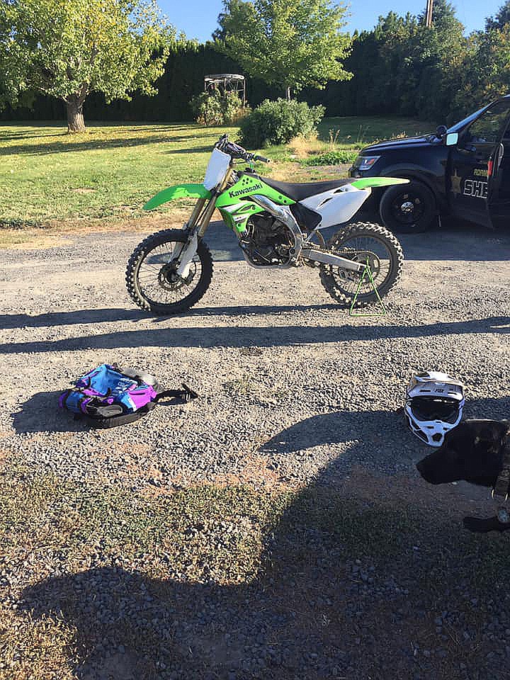 Adams County Sheriffs Office/courtesy photo
A juvenile riding a dirt bike was arrested for leading Adams County deputies on a pursuit last week.