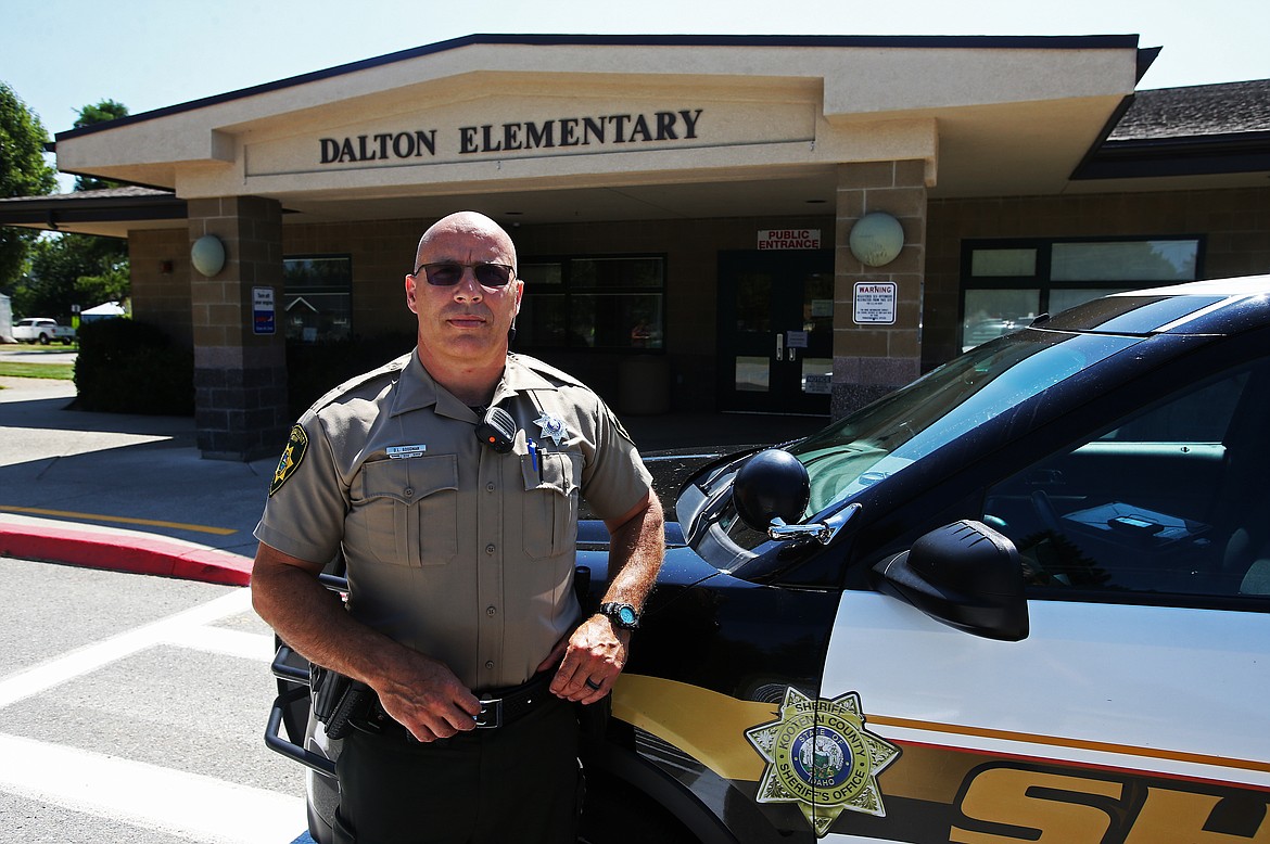 LOREN BENOIT/Press
Kootenai County Sheriff&#146;s Deputy Doug Goodman is the resource officer at Dalton, Hayden Meadows and Atlas elementary schools, as well as Northwest Expedition Academy and a few private Christian schools.