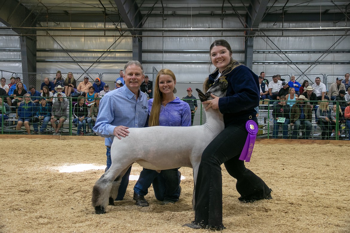 Champion Market Lamb was raised by Bailey Lake of Kalispell and purchased by Whitefish Credit Union for $2,415.