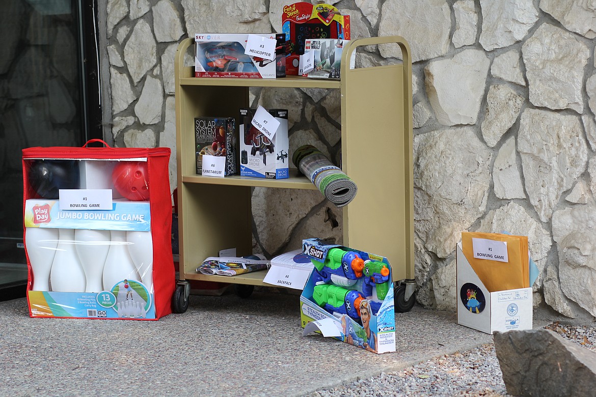 SOME OF the prizes given out at this year&#146;s Summer Reading Program, hosted by the Plains Public Library. (Photo credit Cheri Minemyer/Clark Fork Valley Press)