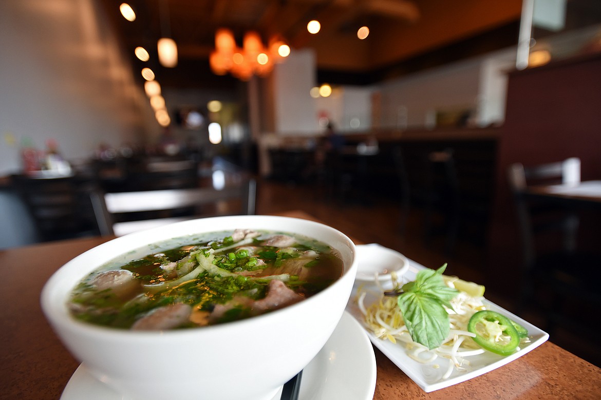 Pho Trinh dac biet is made with beef round, brisket, flank and meatball at Pho 888.