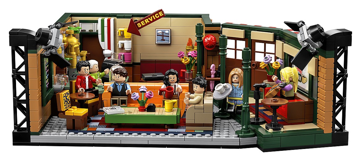 The photo provided by LEGO shows the LEGO Ideas &#147;Friends&#148; brick set pictured marks the 25th anniversary of the iconic sitcom. Warner Bros. has partnered with LEGO and a range of other brands to provide fans with merchandise from jewelry to Rachel&#146;s famous apothecary table. (LEGO via AP)