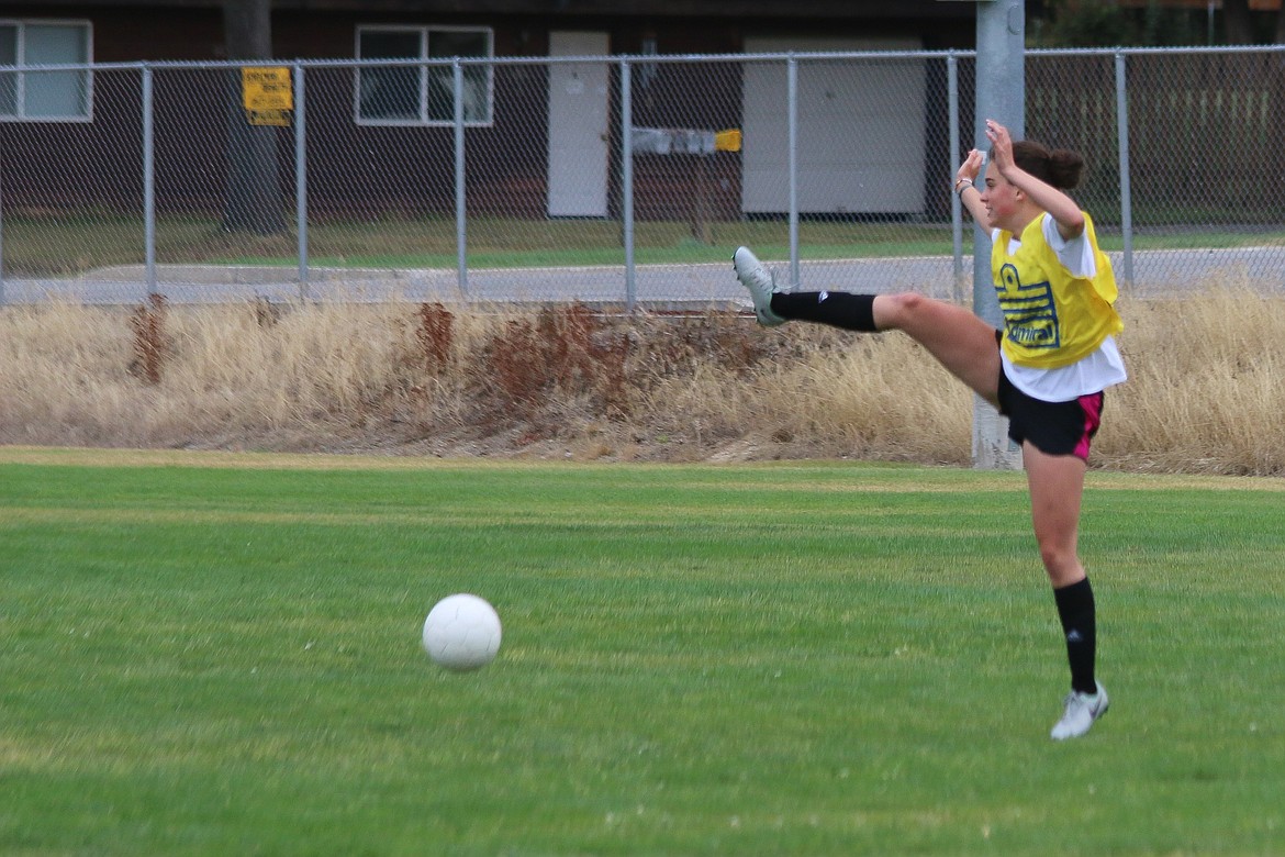 Photo by MANDI BATEMANSophia Roemer practicing for the 2019 soccer season.