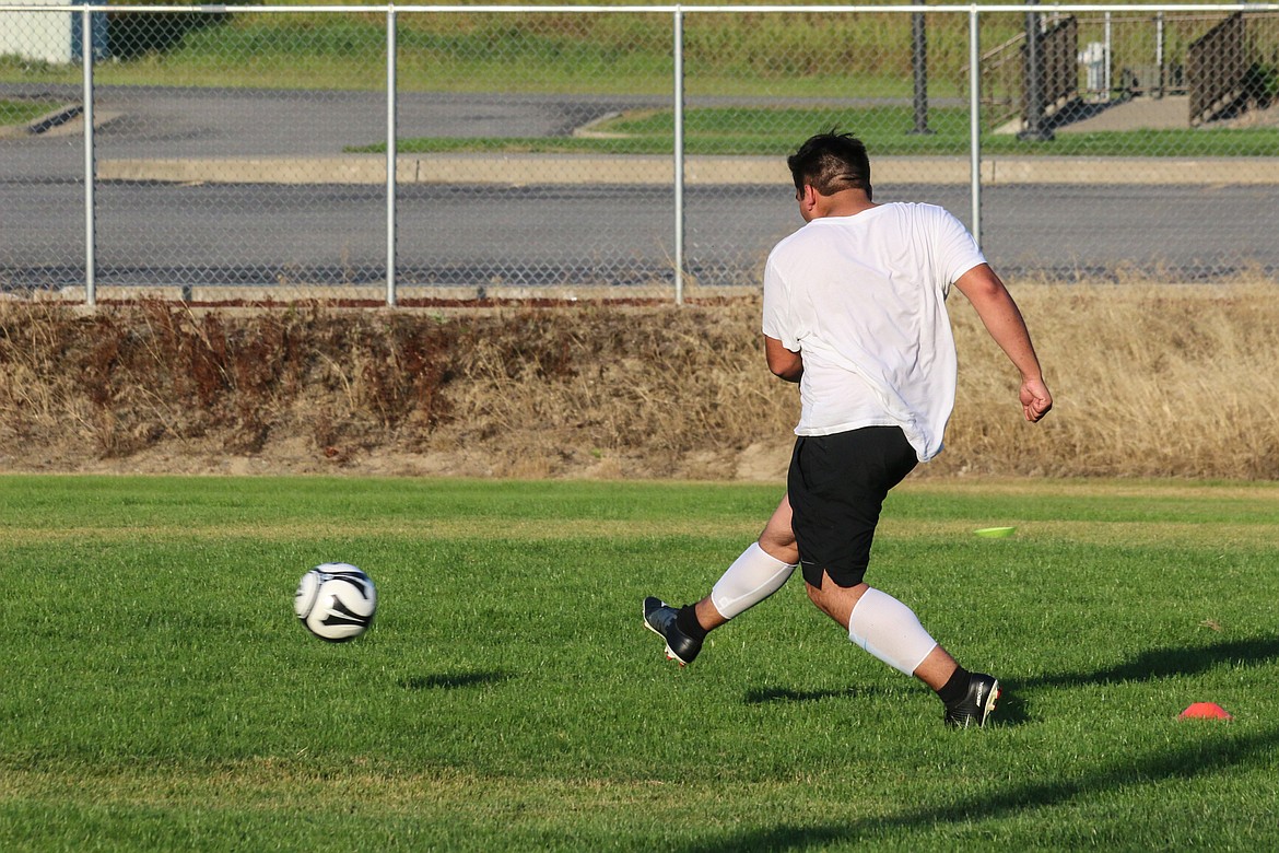 Photo by MANDI BATEMANMichael Youngwirth practicing for the 2019 soccer season.