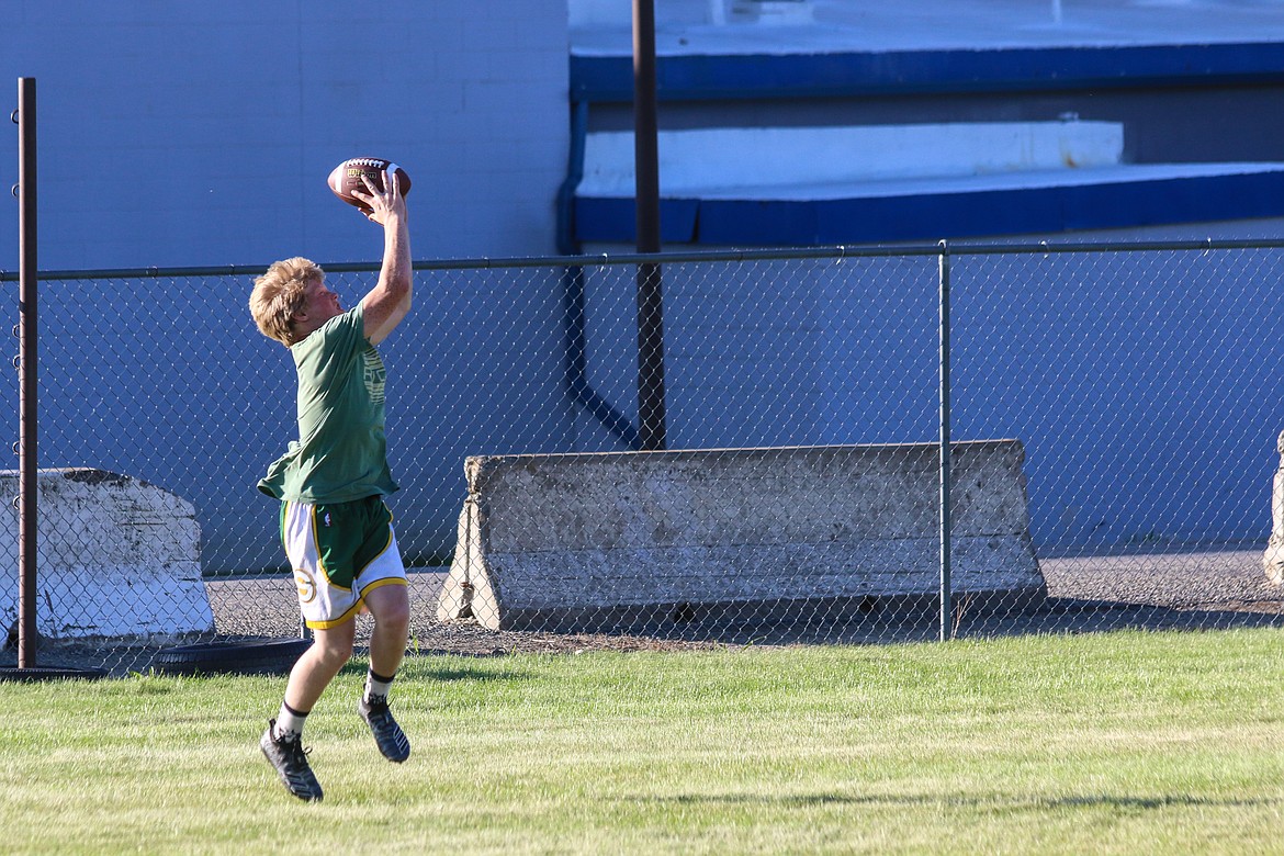 Photo by MANDI BATEMANWilson Newell practicing for the 2019 football season.