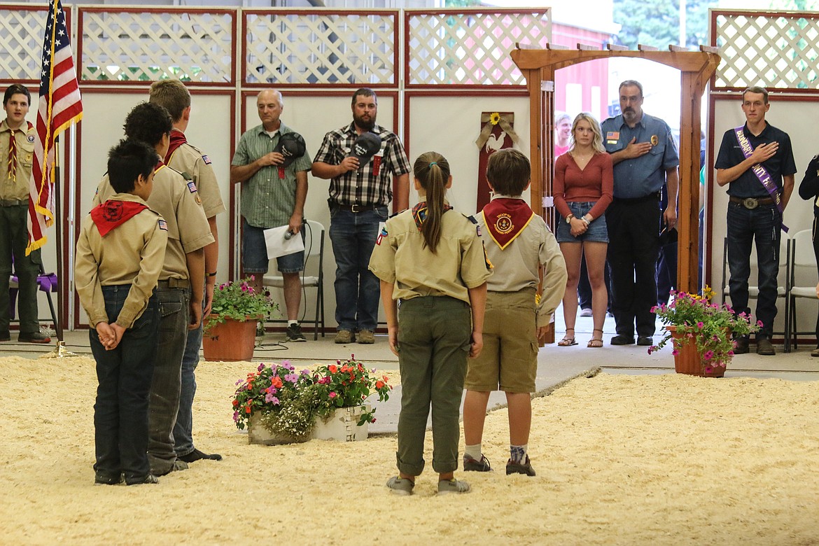 The Boundary County Fair Opening Ceremonies took place on Wednesday, Aug. 14., and Boy Scout Troop No. 114 presented the colors.