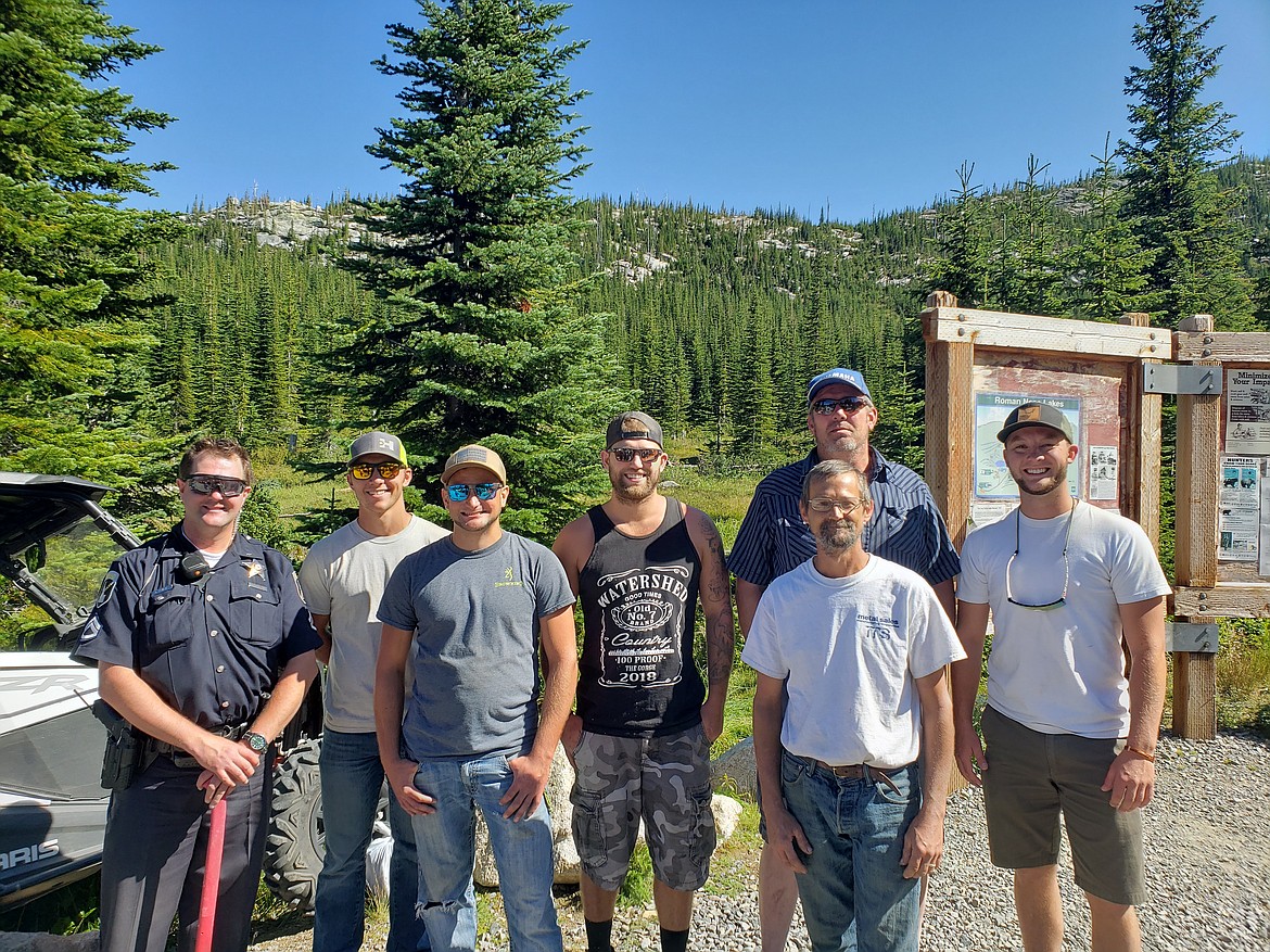 Courtesy photo
Various people assisted in clearing a spot near Roman Nose for Life Flight to land on Sunday.