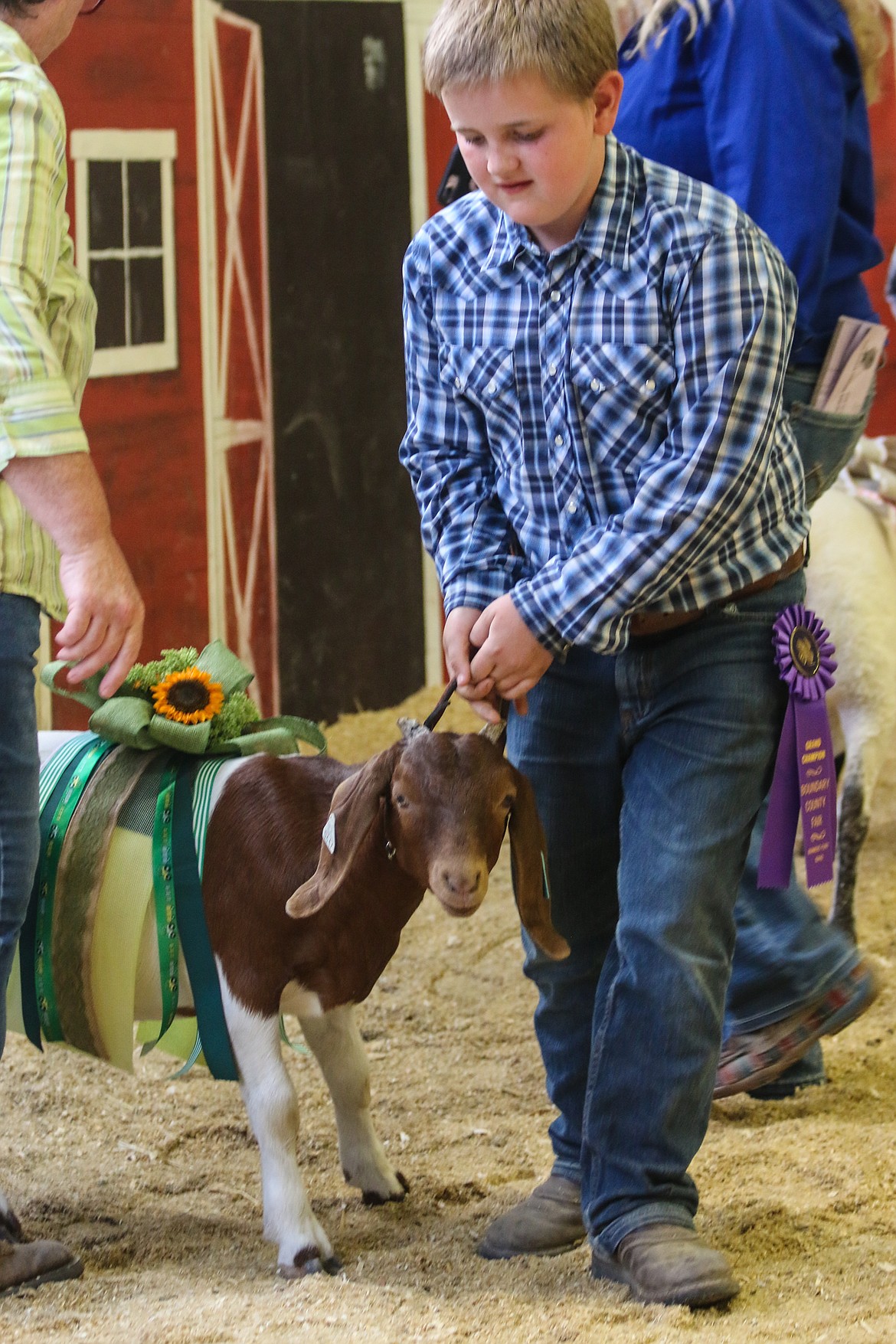 Photo by MANDI BATEMANZain Vader and his Grand Champion Goat.