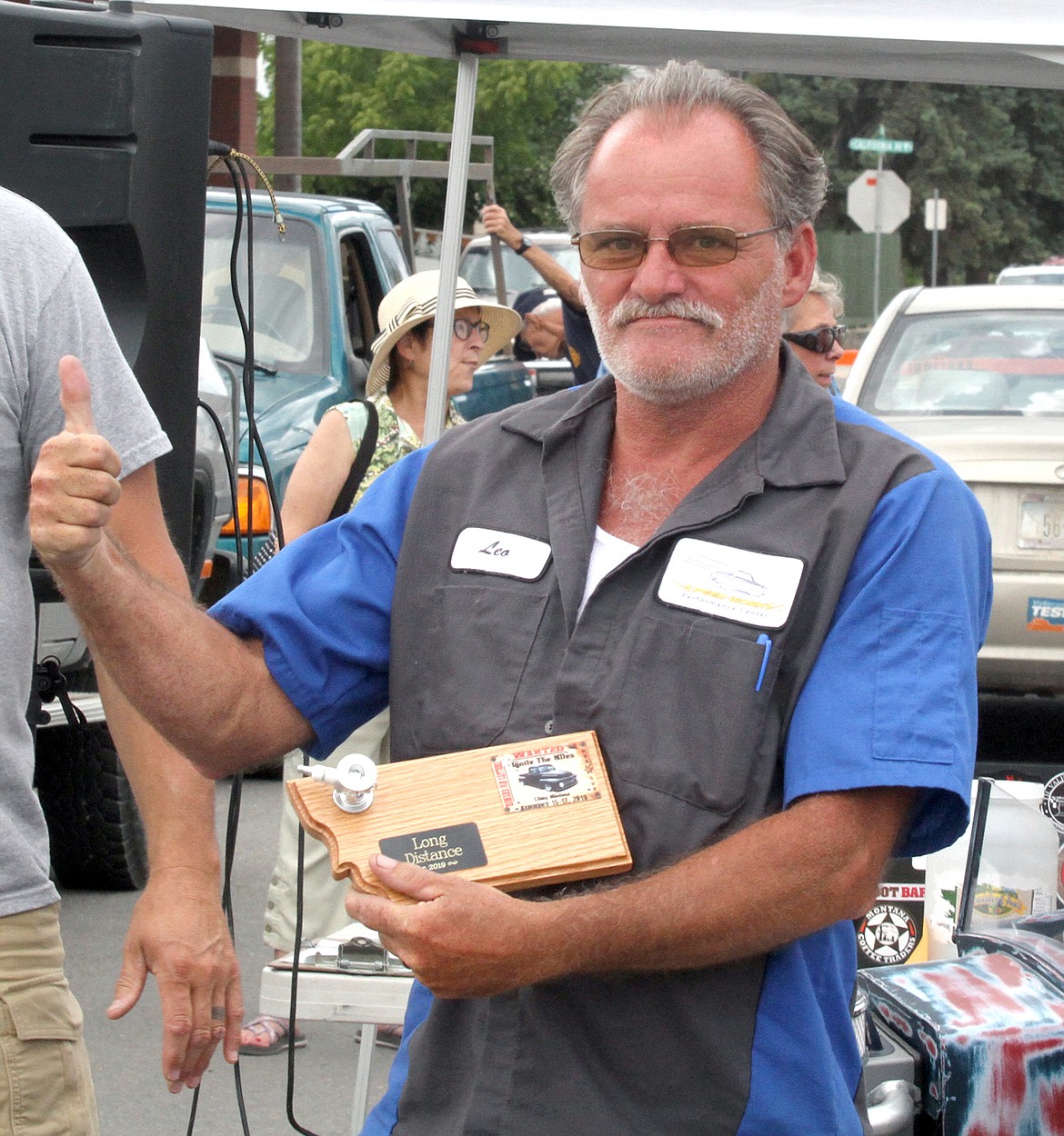 Leo Weinman of Colorado Springs, Colo., winner of the furthest distance traveled to this year's Ignite the Nites car show. A distance of 1,387 miles. (Paul Sievers/The Western News)