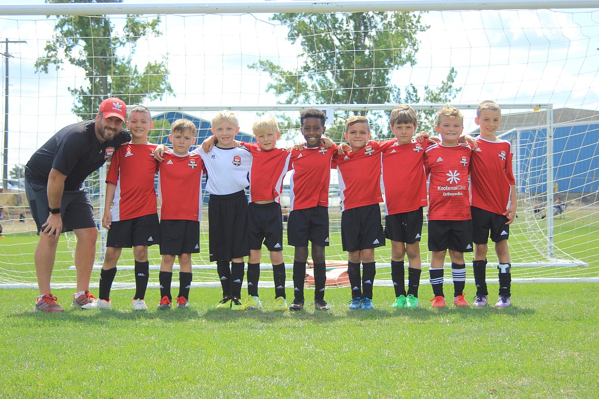 Courtesy photo
The Timbers U9 Boys had their first tournament of the season at the River City Challenge. The first game against Eastern Washington Surf SC-12 Chester was a 3-2 win. Timbers goals were scored by Oliver Peters, Kash Pintler (assisted by Jake Miller), and Collin Rzepa. Pictured from left is coach Nick Funkhouser, Collin Rzepa, Tanner Lauper, Jake Miller, Nickolai Gwin, Beckham Bond, Kolby Johnson, Oliver Peters, Kashton Pintler and Nolan Shaw. Not pictured are coach David Bond, Max Barber, Johnny Gatten, Evan Lange and Banks McArthur.