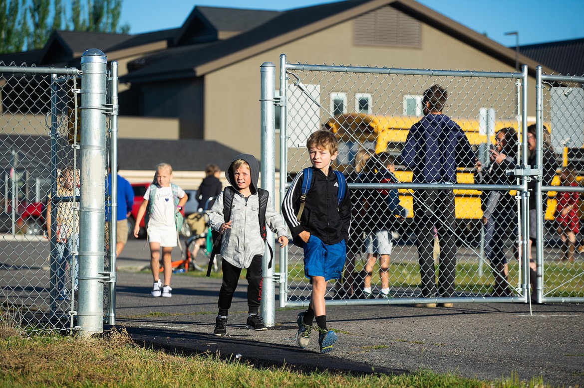 Students look for their friends on the first day of school last week at Muldown Elementary School. (Daniel McKay/Whitefish Pilot)