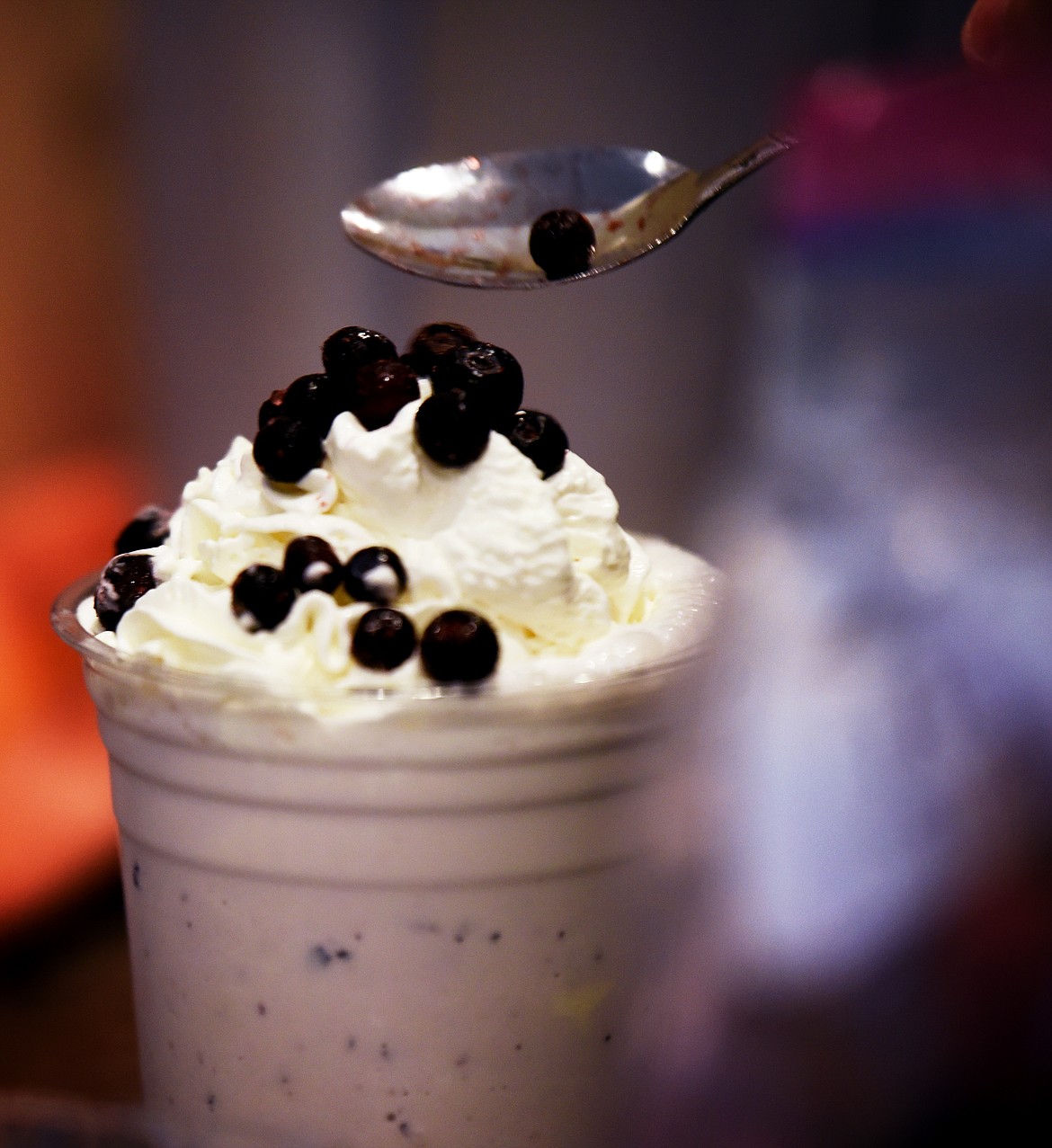 Detail of a huckleberry milkshake at the Marion Trading Company on Wednesday afternoon, Aug. 28. 
(Brenda Ahearn/Daily Inter Lake)