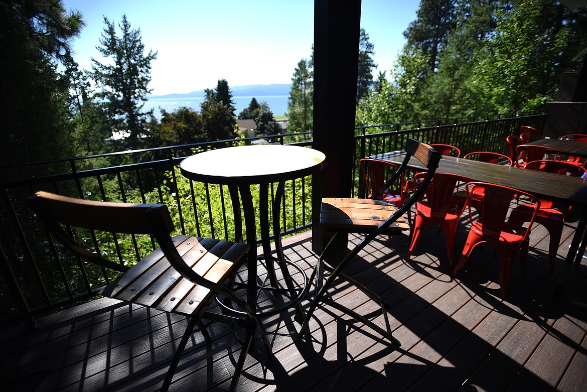 THE deck at the Cellar at the Flathead Lake Brewing Company offers a view of Flathead Lake.