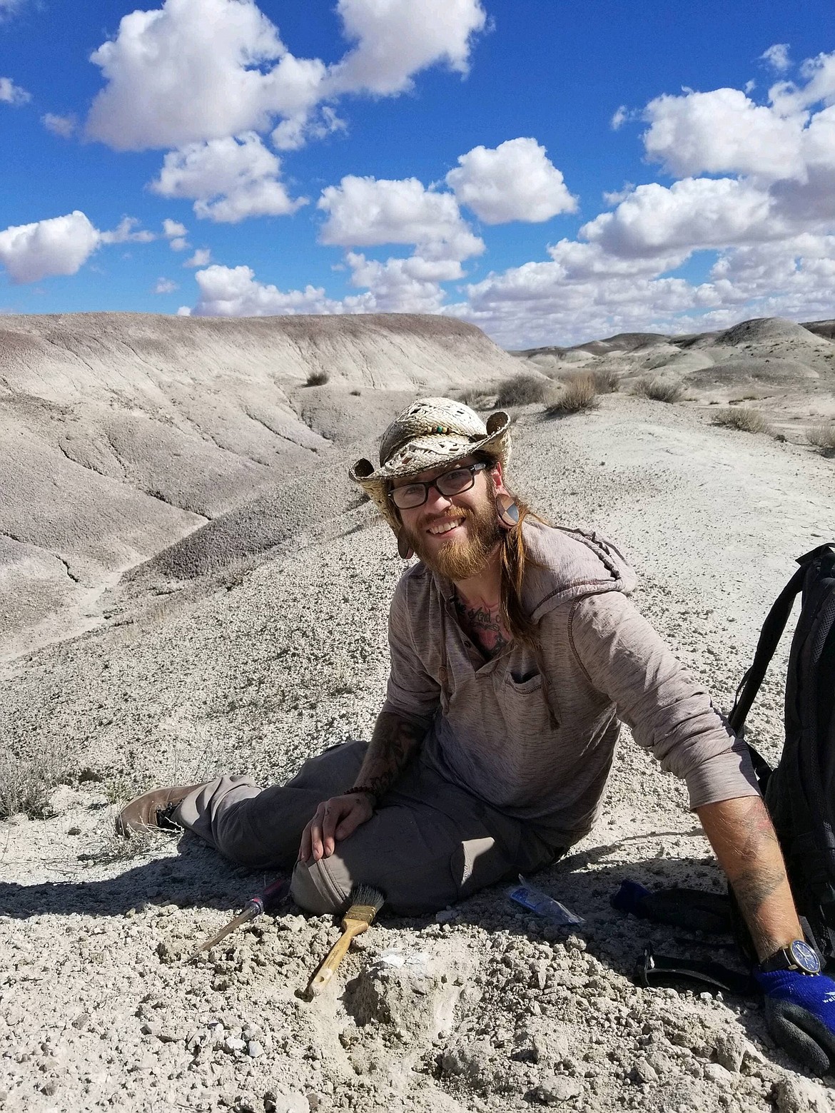 Aamon Jaeger is pictured on the &#147;Jaeger Ranch&#148; in the Chinle Formation, an Upper Triassic geological formation located in Northeast Arizona. (Courtesy of NorthWest Montana Fossils)