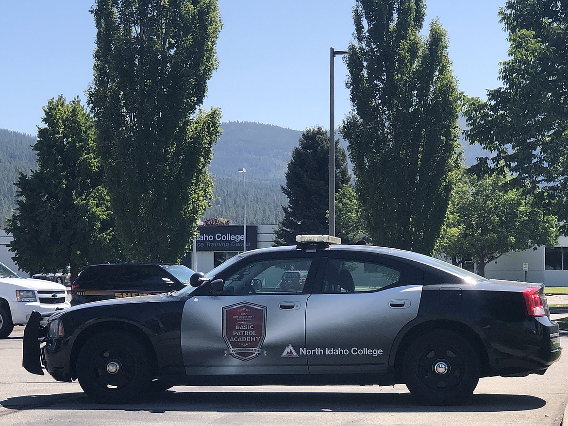 A training patrol vehicle is parked outside the North Idaho College Basic Patrol Academy on Clearwater Loop in Post Falls.