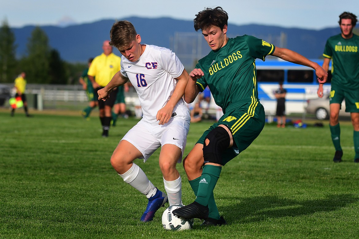 Wildcat Simon Magg fight for the ball.