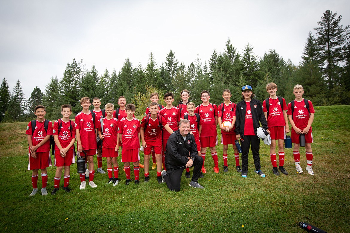 Courtesy photo
The Timbers North FC 06 Boys White soccer team traveled to Sandpoint last weekend to compete in the Pend Oreille Cup. Saturday morning they beat Surf Sorenson Surf from Eastern Washington 3-2 after trailing 2-0 in the first half. Timbers goals were made by Gabriel Jones, Bryant Donovan and Spencer Nelson, who was assisted by Landon Miller. On Saturday afternoon the team played Flathead Valley United Green of Kalispell, Mont., to a scoreless tie. Timbers goalkeeper Grant Schofield stopped at least 13 shots. On Sunday morning the Timbers lost 3-2 to the Nelson Selects of Nelson, British Columbia. Ari Rumpler had a goal and an assist for the Timbers, and Devin Pearson had a goal. The Timbers&#146; final game was a 6-0 loss to  FC Spokane 06B Vasquez. Pictured from left are Canyon Spencer, Jackson Nickel, Landon Miller, Isaac Buscema, Jaren Knopp, Gabe Krell, Ari Rumpler, Bryant Donovan, Grayson Storey, Giovanni Carlino, coach Chaz Donovan, Grant Schofield, Spencer Nelson, Devin Pearson, Jaben Cline, Caleb Krell, Preston Coburn and Logan Delbridge.