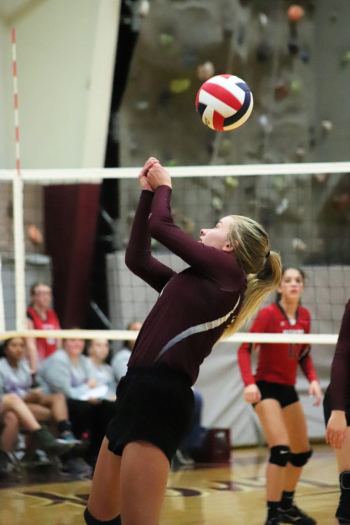 TROY&#146;S KATELYNN Tallmadge returns a shot against Noxon during their match Sept. 12. (Svetlana Harper/The Western News)