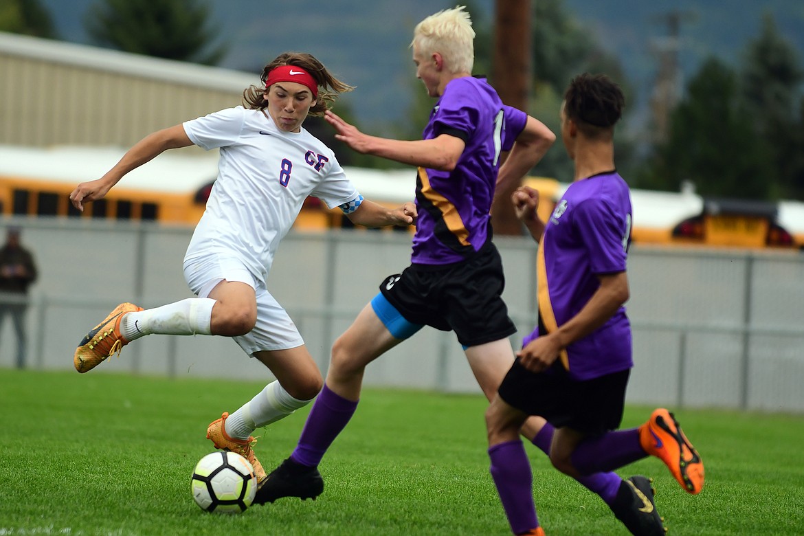 Noah Golan makes a move to get past a Park defender Saturday. (Jeremy Weber photo)