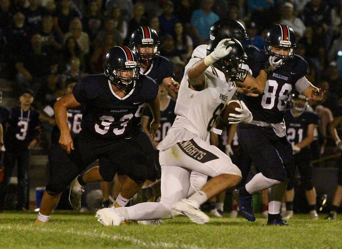 Casey McCarthy/Sun Tribune
Royal running back Lorenzo Myrick powers forward late in the fourth quarter against Ellensburg on Friday.