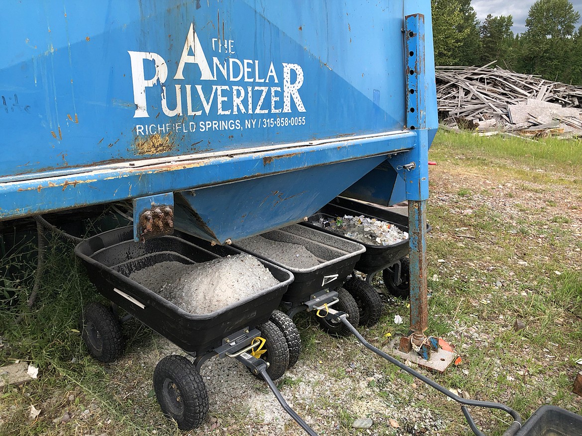 Flathead Recon began recycling glass in mid-July using this pulverizer.