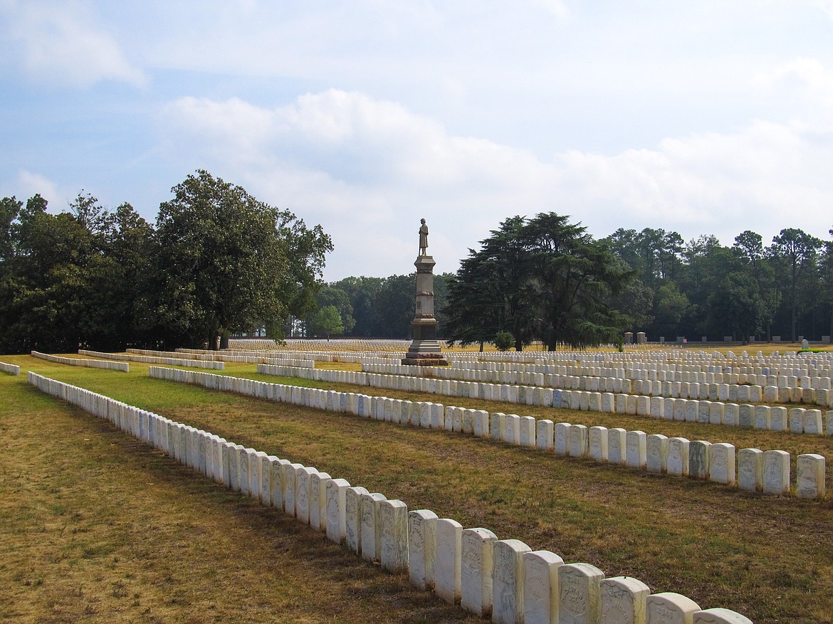 WIKIMEDIA COMMONS
Andersonville National Cemetery where 13,000 Union soldiers are buried, their deaths due to starvation, malnutrition, diarrhea, disease, abuse and blunt weapon executions from guards.