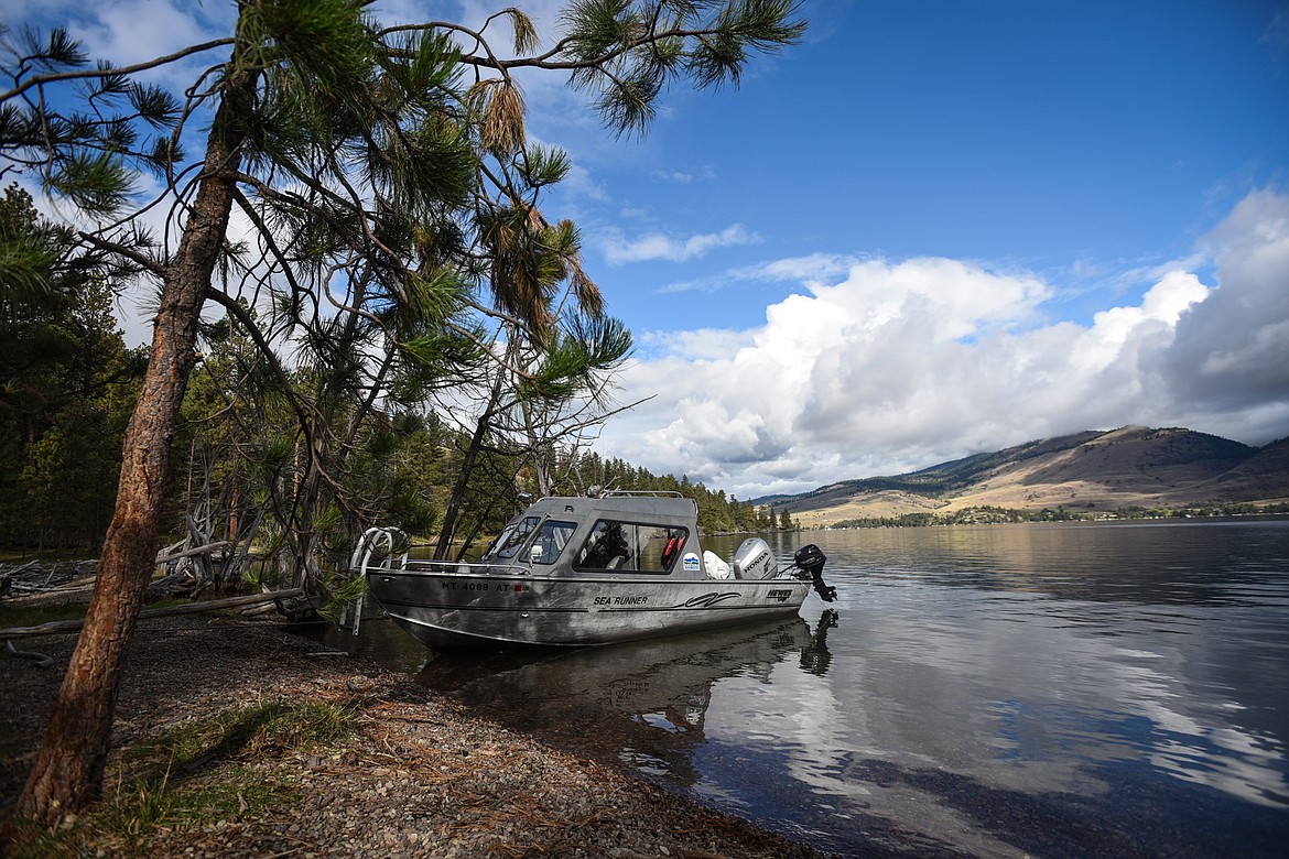 Clouds reflect off the water at Skeeko Bay on Wild Horse Island State Park on Thursday, Sept. 19. (Casey Kreider/Daily Inter Lake)