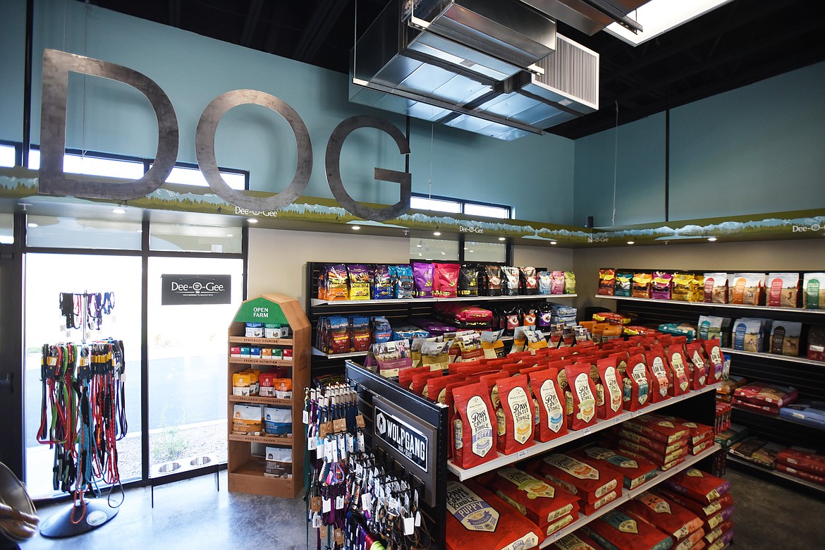 A wide variety of healthy dog food options and pet-related products are on display at Dee-O-Gee in Kalispell.