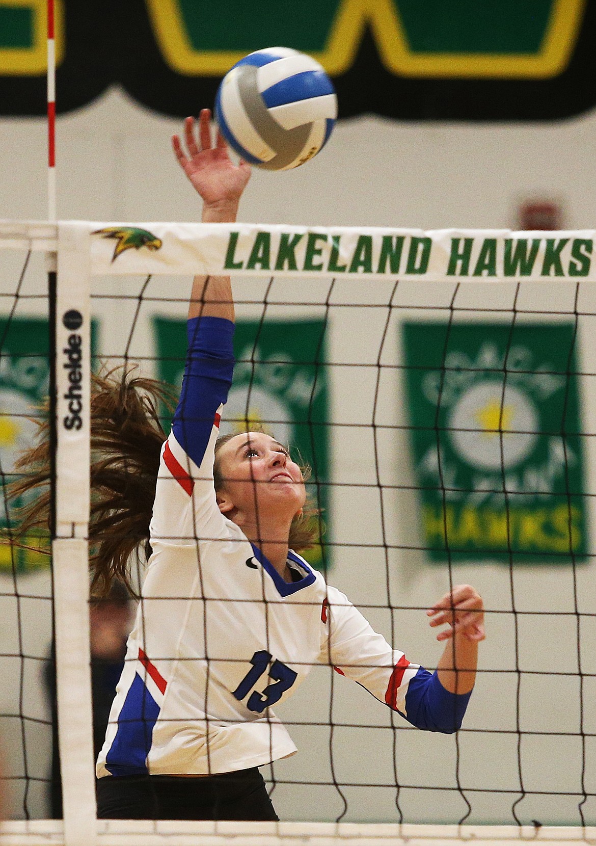 Coeur d&#146;Alene High&#146;s Emma Fahy hits during a volleyball match against Lakeland last Thursday.