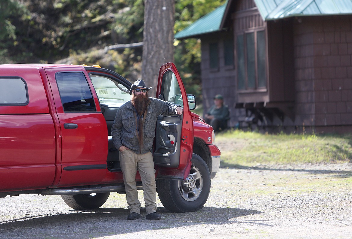 A background extra waits for filming to begin on the set of &#147;Cowboys&#148; on Sunday, Sept. 22 in Columbia Falls. (Mackenzie Reiss/Daily Inter Lake)