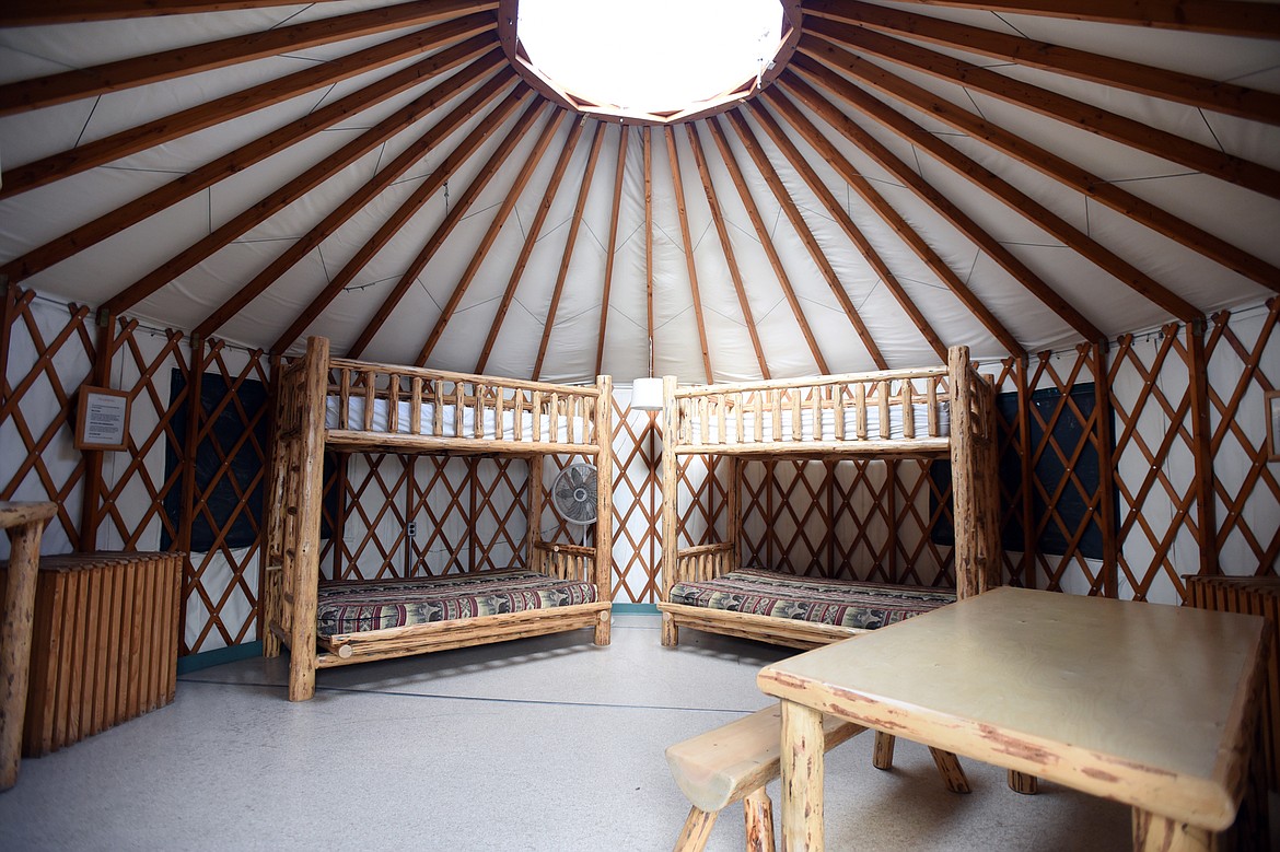 Interior of one of the yurts available to rent at Big Arm / Flathead Lake State Park on Thursday, Sept. 19. (Casey Kreider/Daily Inter Lake)