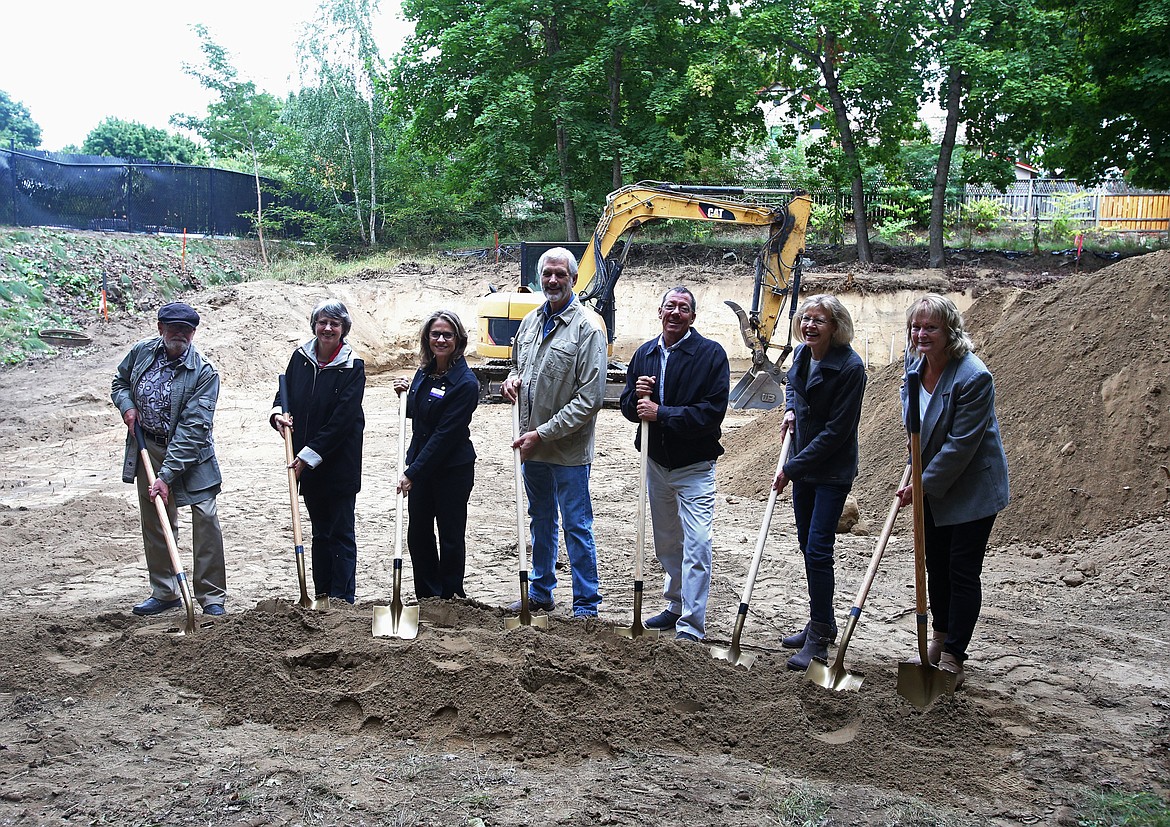(LOREN BENOIT/Press)
Community leaders took the next step toward building a new museum just south of Coeur d&#146;Alene City Hall at the base of Tubbs Hill on Friday. Phase I of the project will bring the landmark J.C. White House at Eighth Street and Sherman Avenue to the site. From left, Robert Singletary, Museum of North Idaho marketing director; Dorthy Dahlgren, Museum of North Idaho director; Kiki Miller, Coeur d&#146;Alene City Council; Mike Dickson, Museum of North Idaho Board president; James Chapkis, ignite cda; Julie Gibbs, Museum of North Idaho Board vice president; and Barbara Fillmore, Tubbs Hill Foundation president.