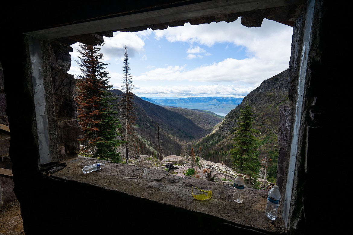 Lake McDonald as seen from inside the Sperry Chalet, which was burned in 2017 and has since seen restoration work by Dick Anderson Construction. (Daniel McKay/Whitefish Pilot)