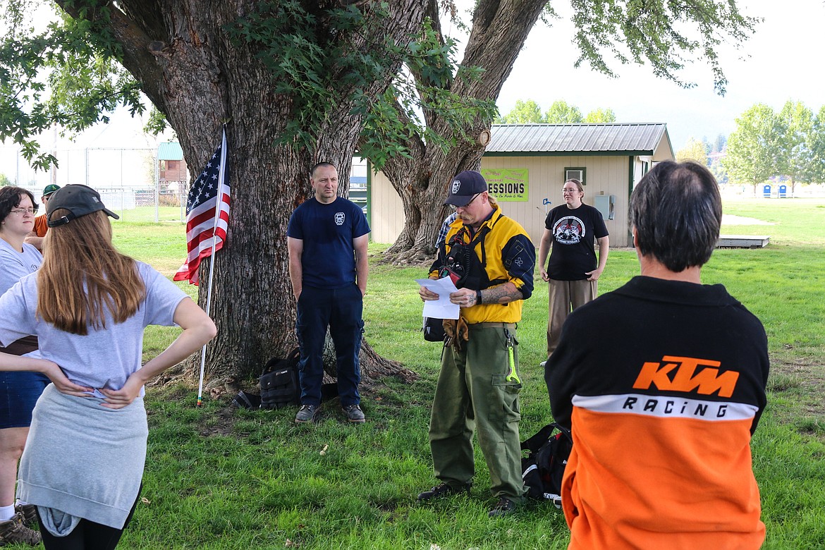 Photo by HECTOR MENDEZ JR.
Tom Chaney spoke at the halfway point of the ruck march.