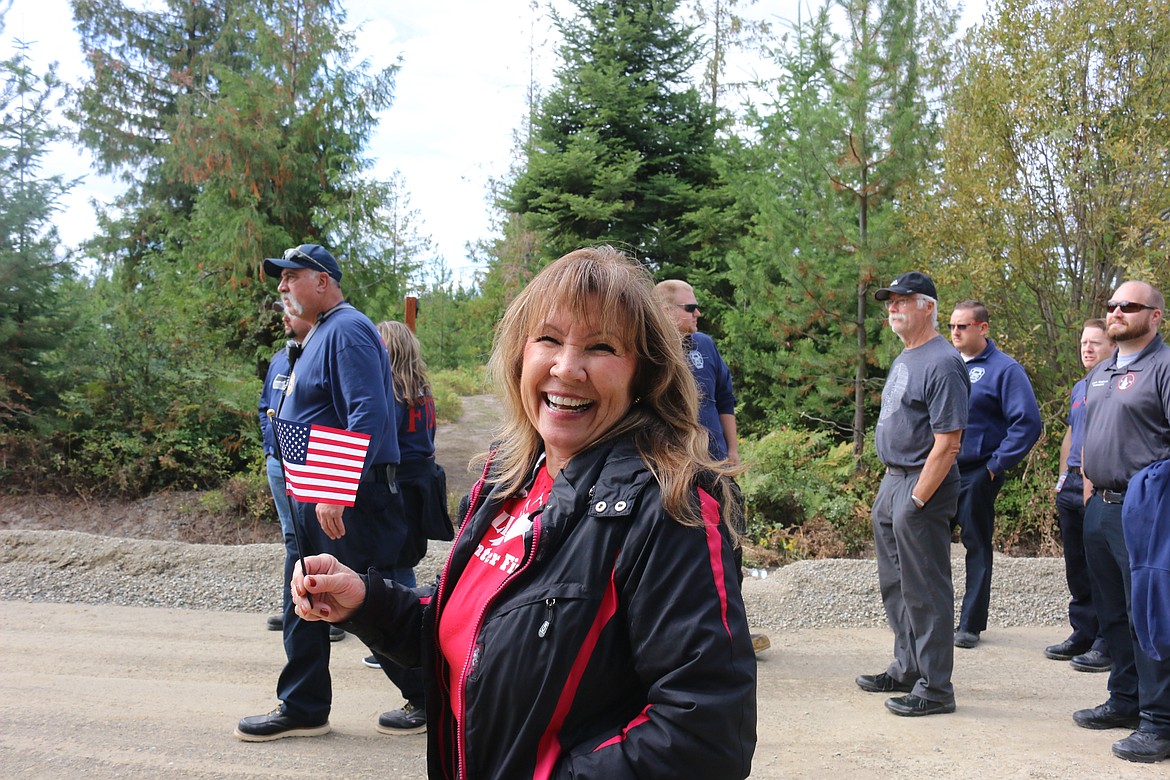 Photo by MANDI BATEMAN
Justine Williams celebrates the return of the ruck marchers.