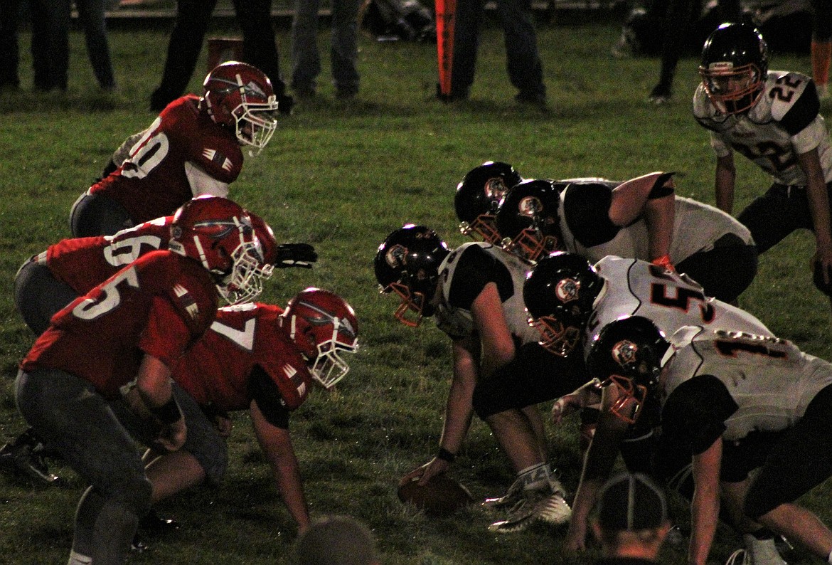 PLAINS STARING down the Arlee defense, last Friday night in Arlee. (John Dowd/ Clark Fork Valley Press)