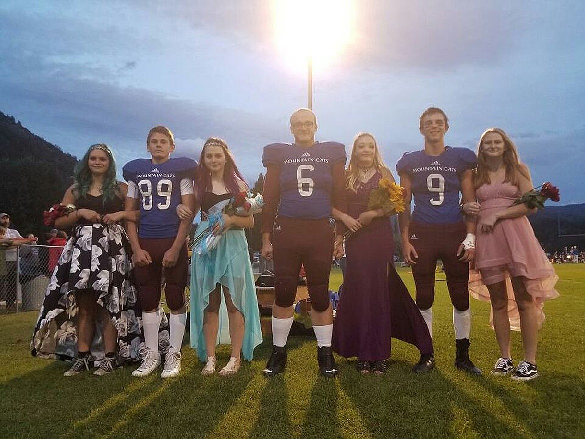 MEMBERS OF the Alberton-Superior Homecoming Court Friday. The home team rolled to a 56-38 win over Thompson Falls. (Courtesy photo)