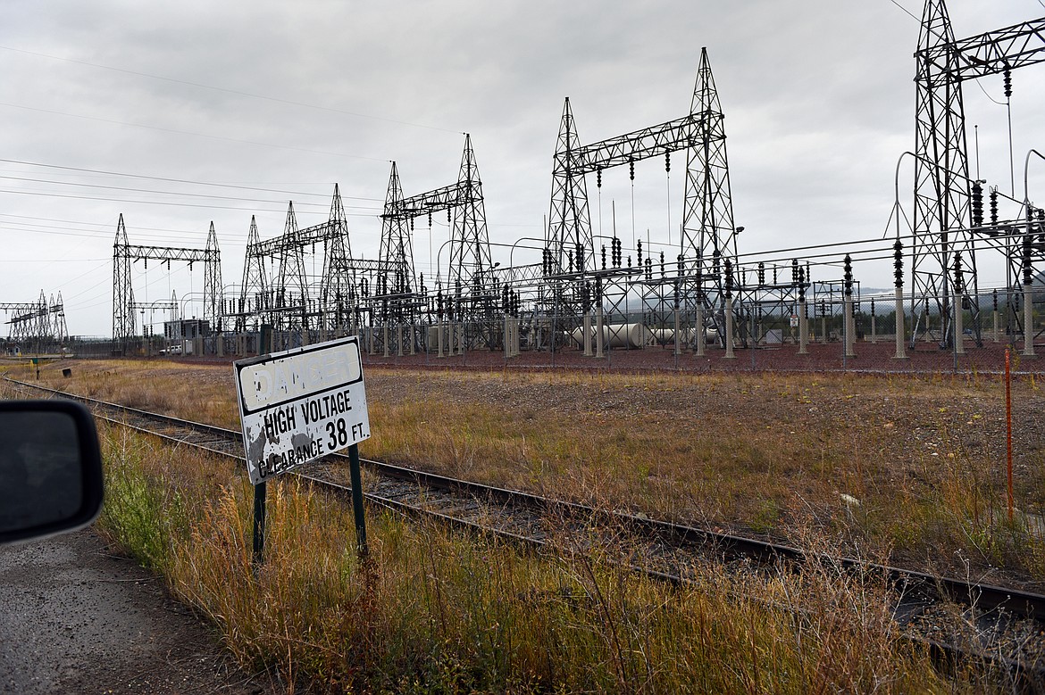 An electrical substation operated by Bonneville Power Administration is shown during a driving tour of the Columbia Falls Aluminum Co. property on Wednesday, Sept. 18. (Casey Kreider/Daily Inter Lake)