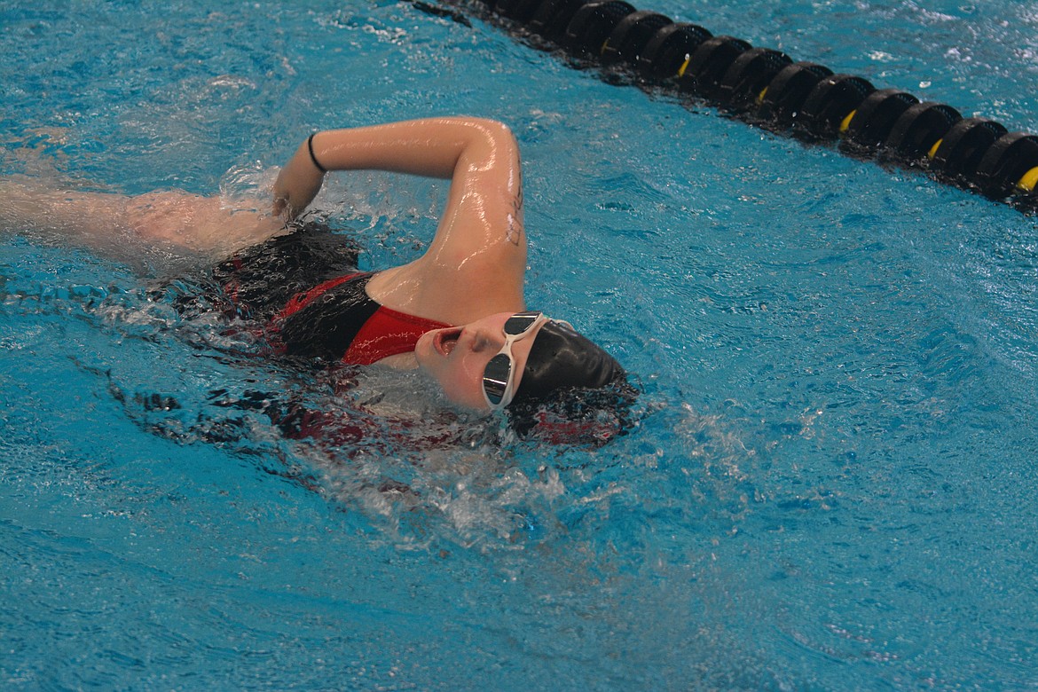 Courtesy photo/ Wallace swimmer Jackie Richardson swimming the 100 meter Backstroke.