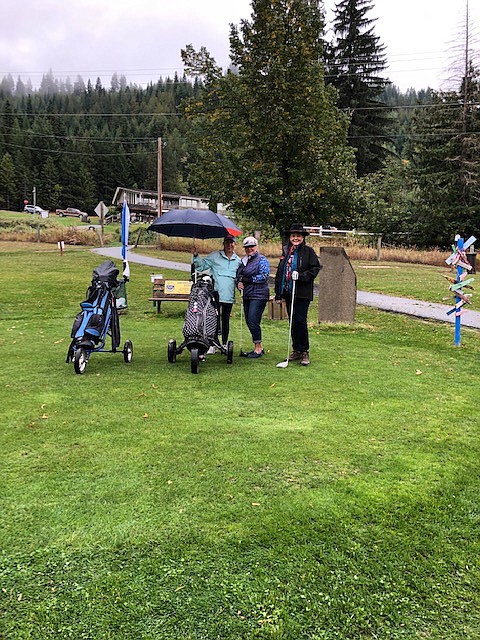 (Courtesy Photo)
Mirror Lake ladies Anne Bonar, Linda Rupley, and Carrie Figgins ready to go on #1, rain or shine.