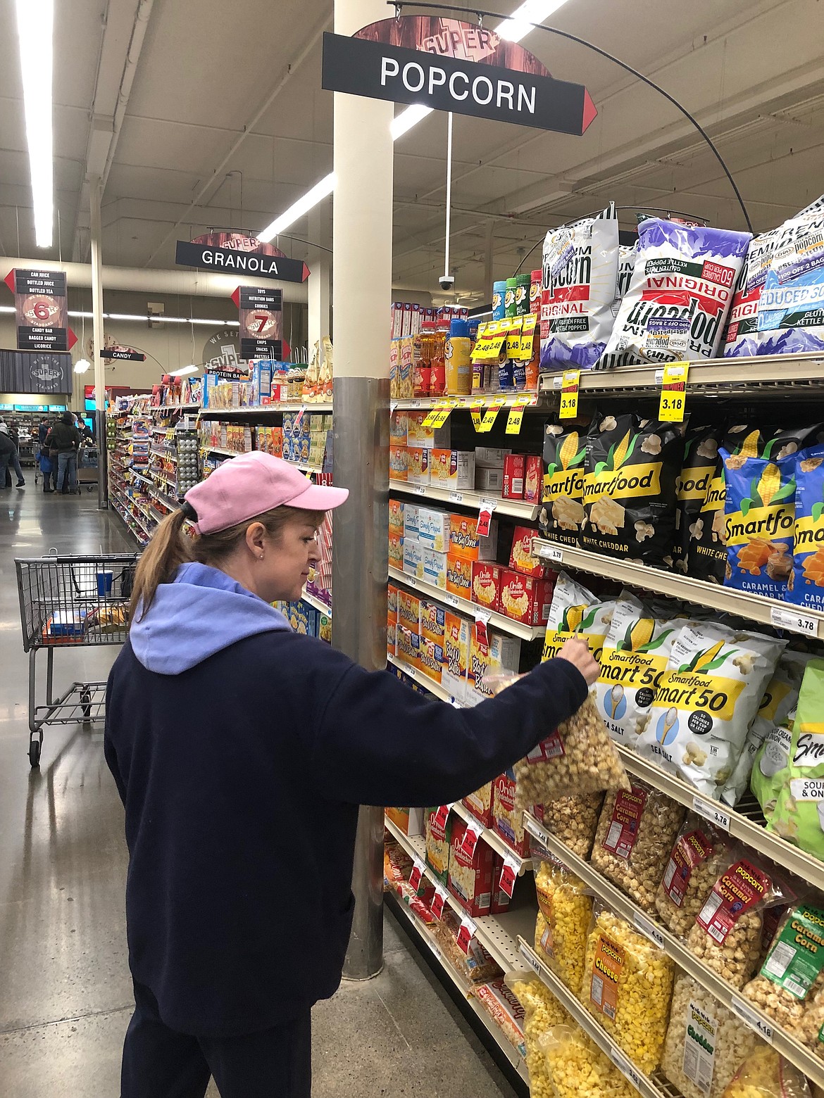 Michelle Erickson of Coeur d&#146;Alene shops for popcorn.