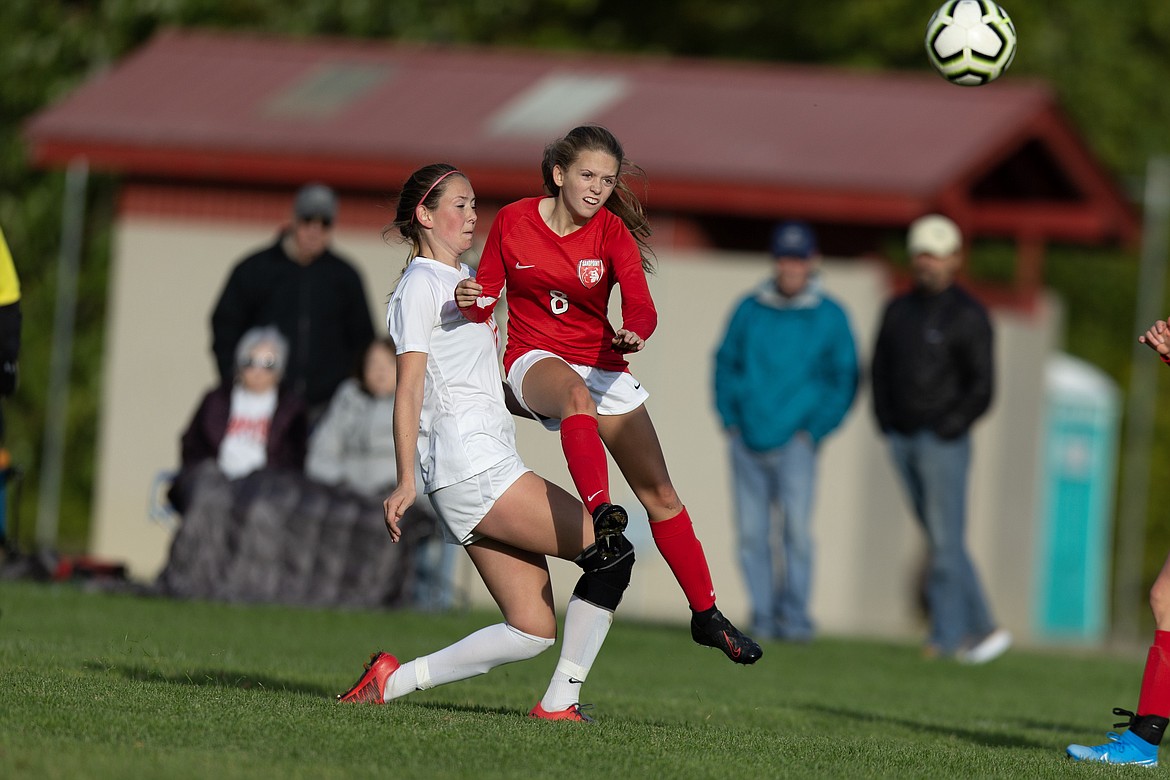 (Photo courtesy of JASON DUCHOW PHOTOGRAPHY)
Senior midfielder Hannah Eddy fires a shot toward the Post Falls goal Tuesday at Pine Street Field.